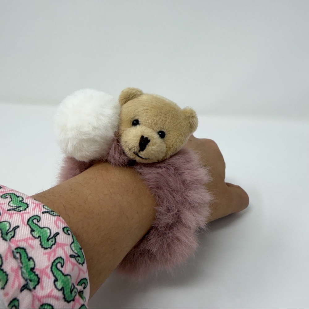 Cute Teddy Bear Fuzzy Scrunchie